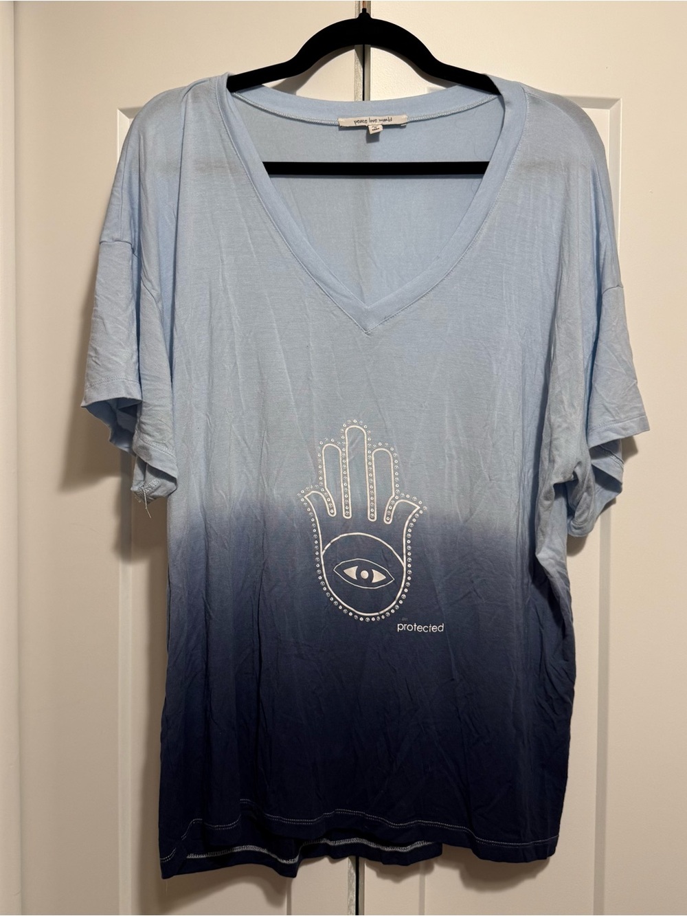 Super Soft Blue Ombré Hamsa Tee